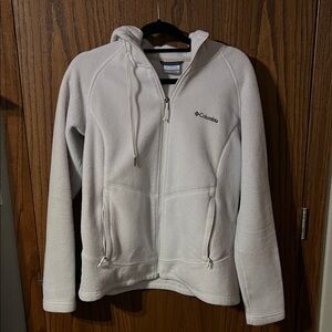 Columbia White Hooded Fleece Jacket
